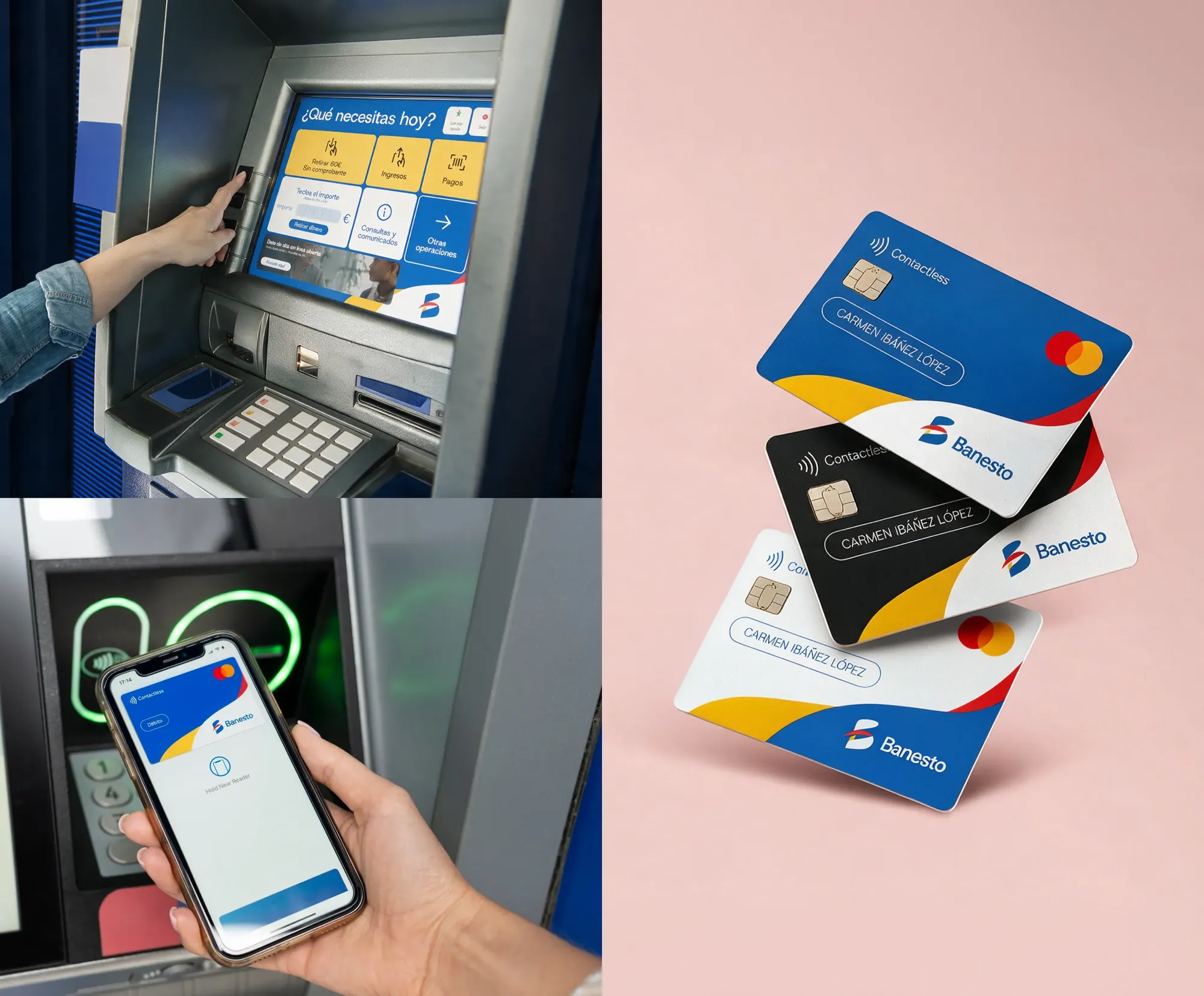 Cajero, pago con el móvil y tarjetas