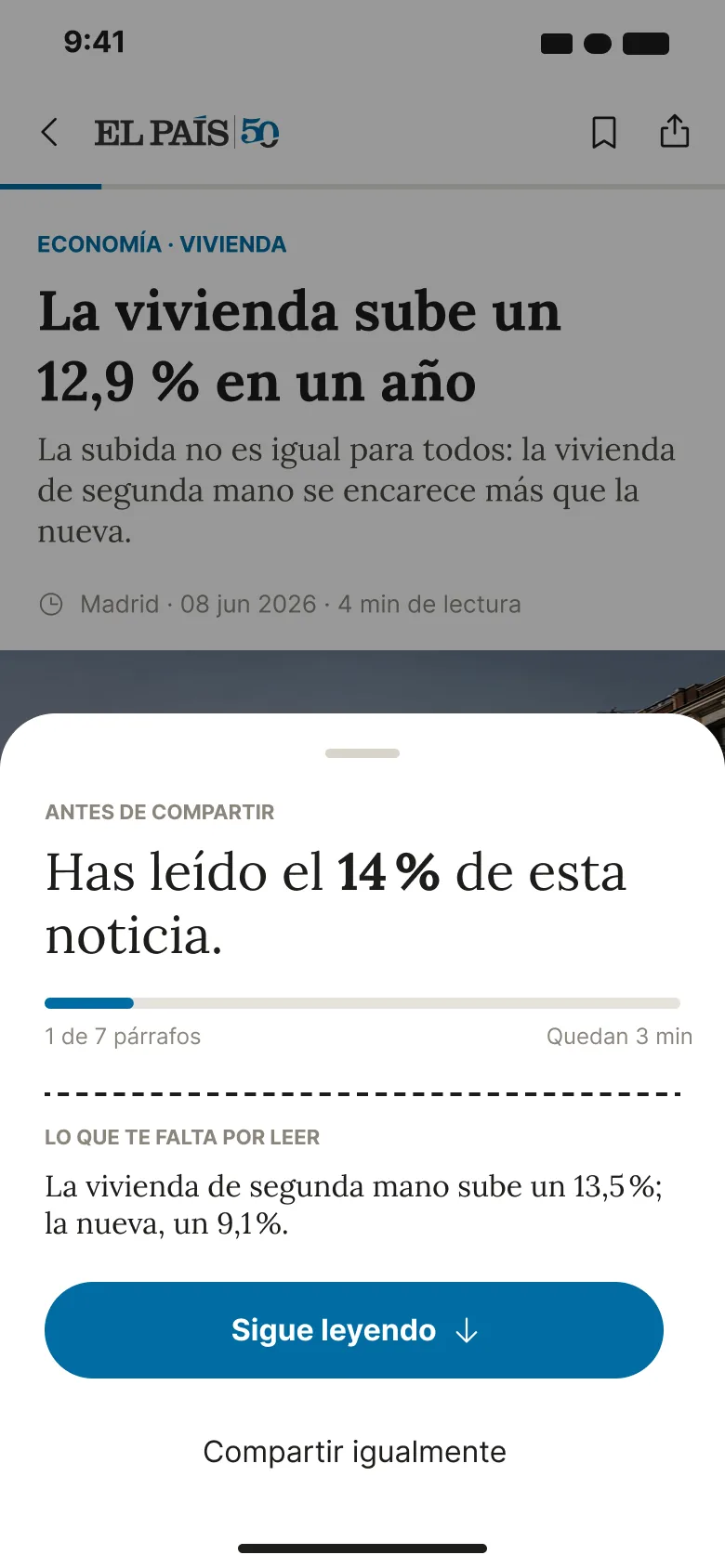 App: has leído el 14 % de esta noticia