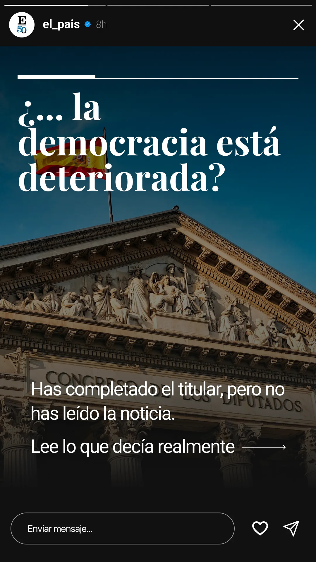 Story 2 · Democracia · la que has completado tú